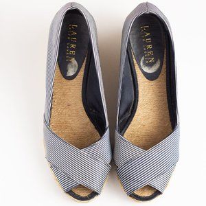 Lauren Ralph Lauren Wedges Cecilia Seersucker 8
